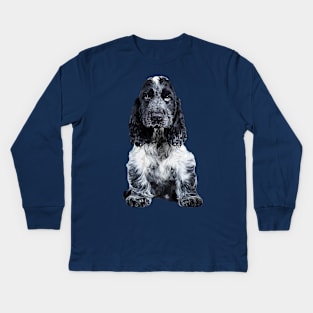 English Cocker Spaniel Blue Roan Kids Long Sleeve T-Shirt